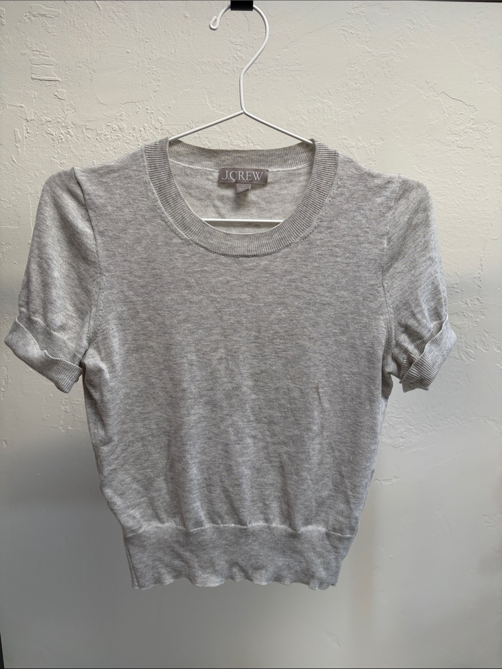 J. Crew Light Gray Short Sleeve Crewneck Sweater Tee